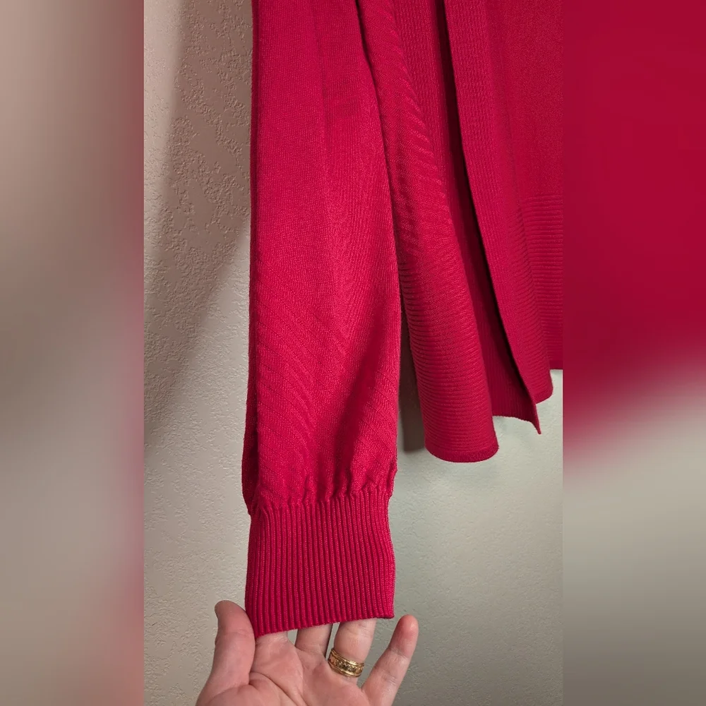 Liz Claiborne Vibrant Red Open Cardigan - Picture 6 of 7